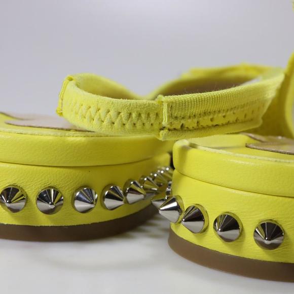 Hall Spike Flat Yellow Spiked Perforated Suede Slingback Flats d672 - Picture 9 of 12
